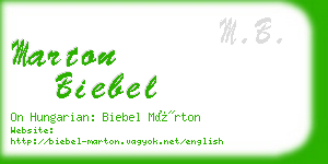 marton biebel business card